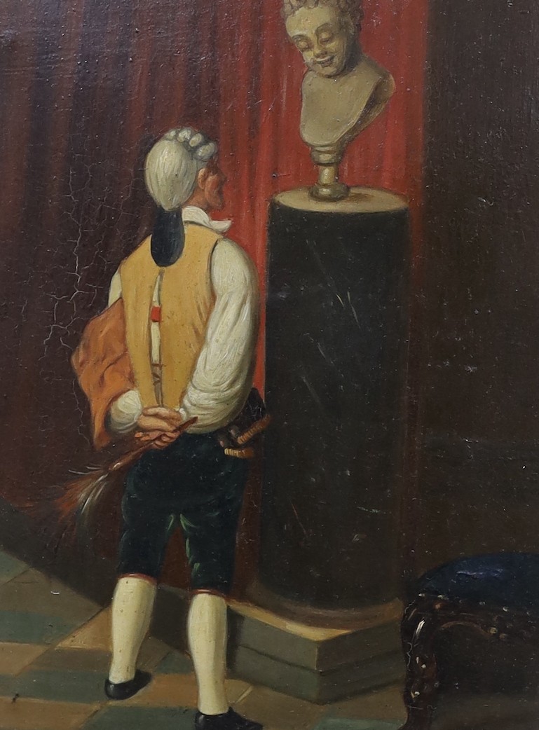 19th century Continental Schoo, oil on canvas, figure and bust, 20 x 16cm